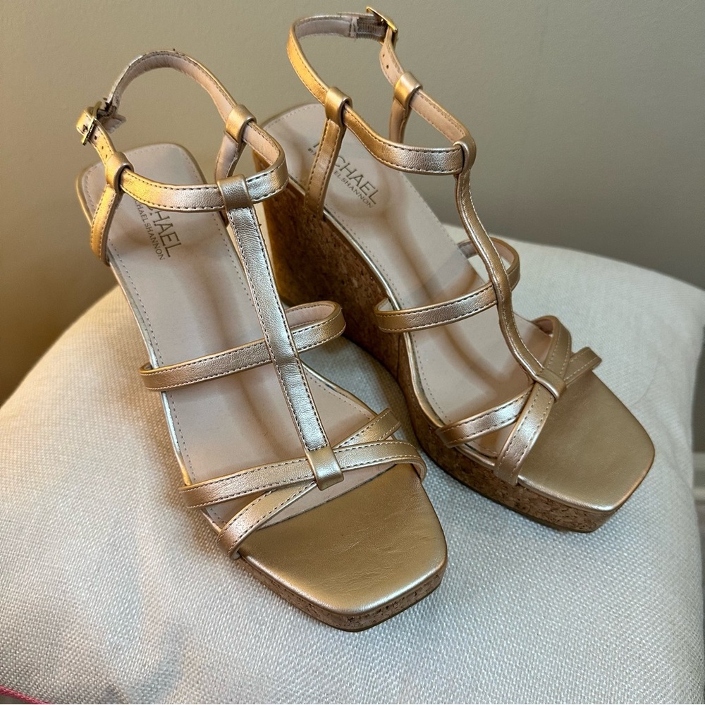 Michael Kors Metallic Gold Wedge Sandals